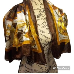 Vintage Scarf Wrap dainty silky feel Large Square Transparent Preppy Hidjab